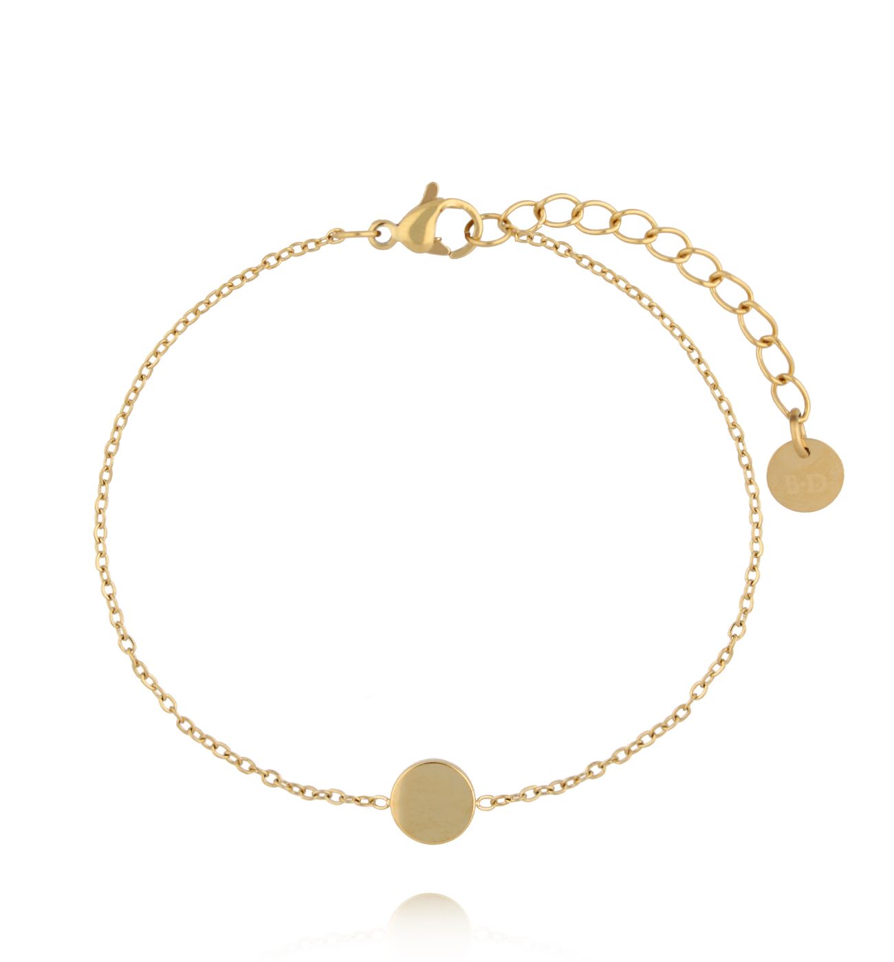Bransoletka z gładkim kółeczkiem złota BSA0942
