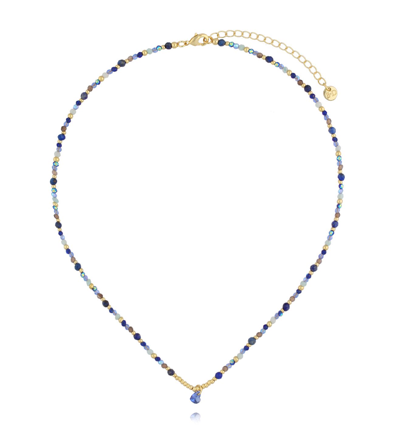 Naszyjnik granatowy z sercem - By Dziubeka