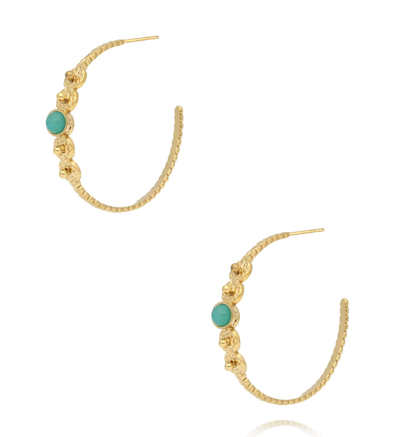 Kolczyki koła ze złoceniem i amazonitem KEA0019