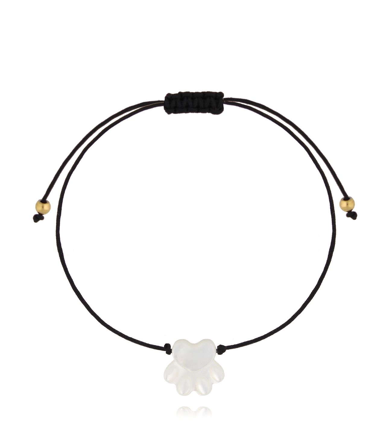 Bransoletka z czarnym sznurkiem i łapką BGL1037 - By Dziubeka