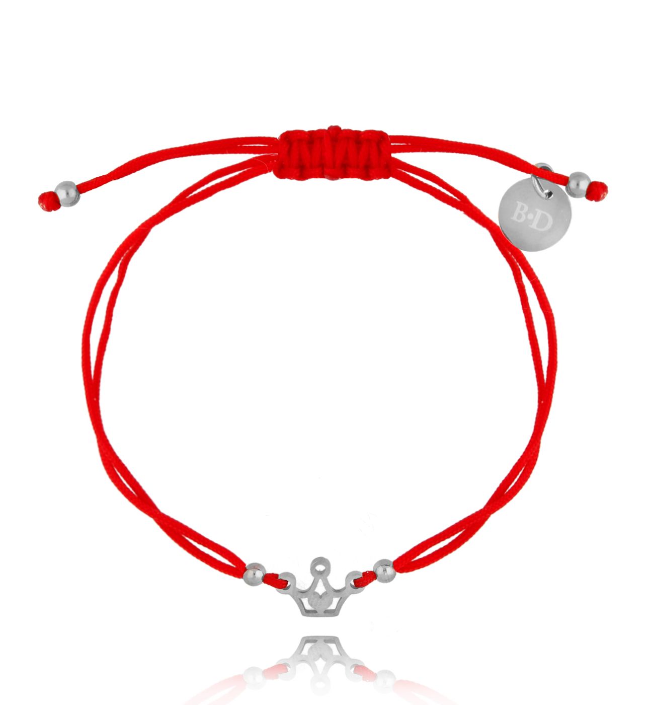 Bransoletka czerwono-srebrna z koroną My Quinn BGL0572 - By Dziubeka