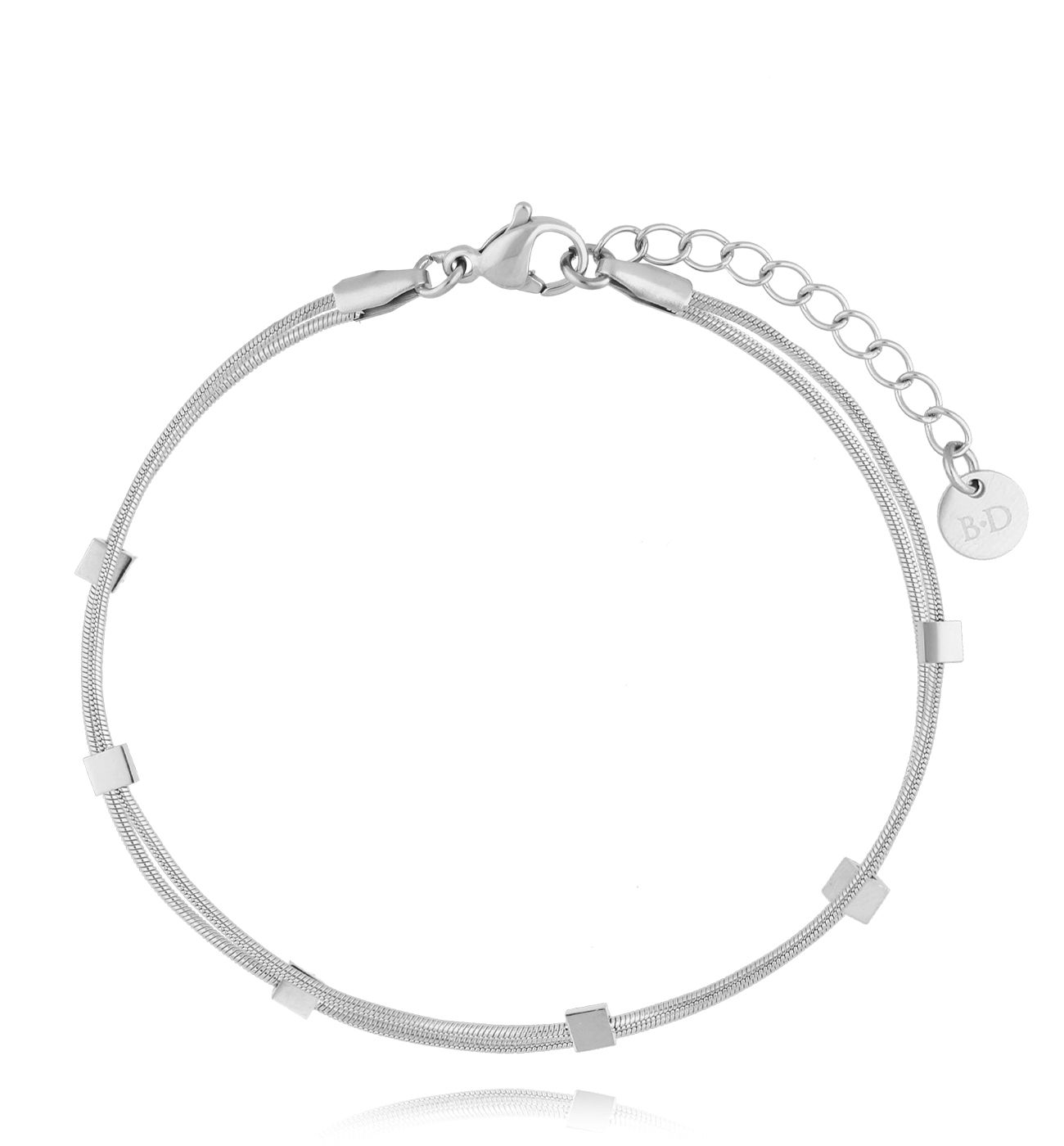 Bransoletka z kwadracikami srebrna BSA0662