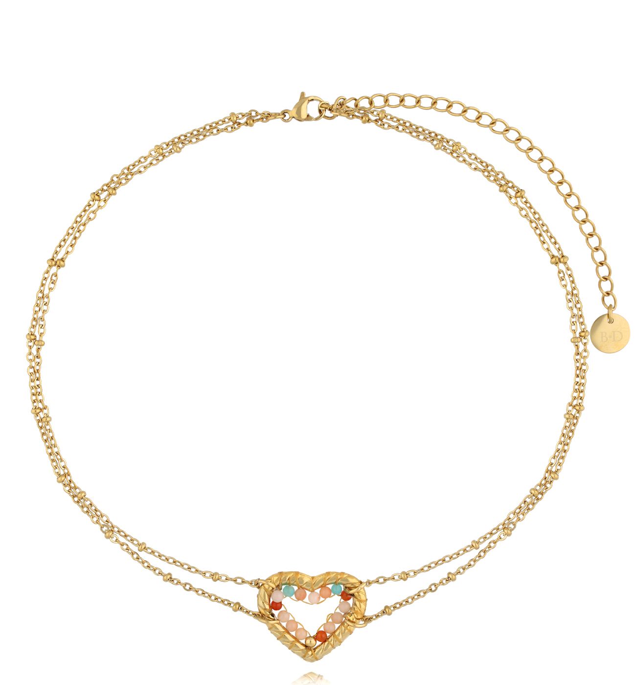 Choker z sercem kolorowy Beades NBI0022