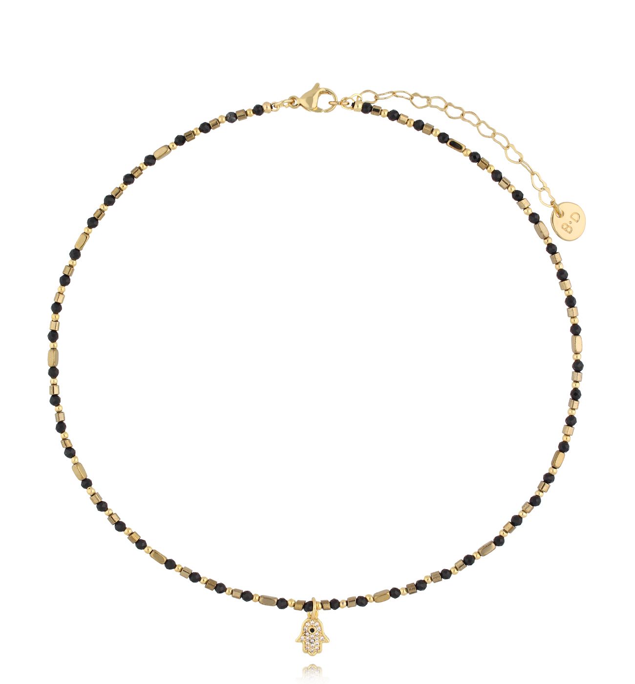 Naszyjnik z hematytami i ręką Fatimy - By Dziubeka