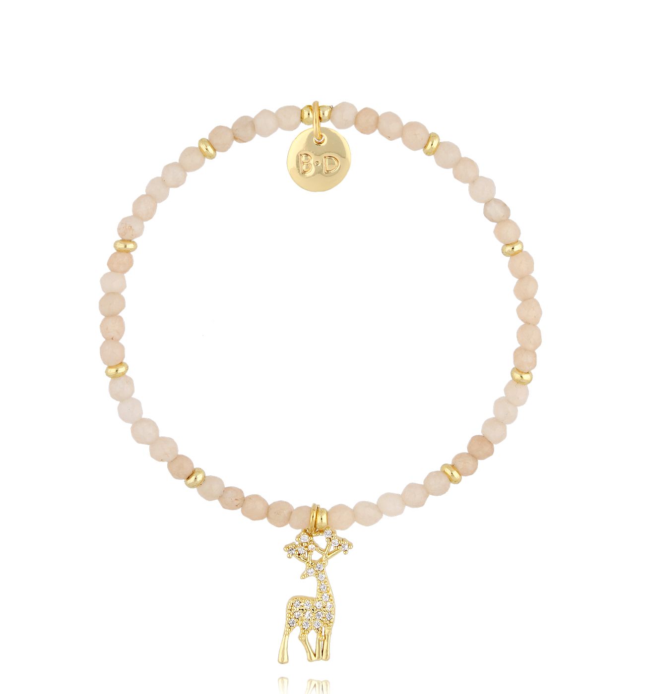 Bransoletka beżowa z jadeitami BTW3114