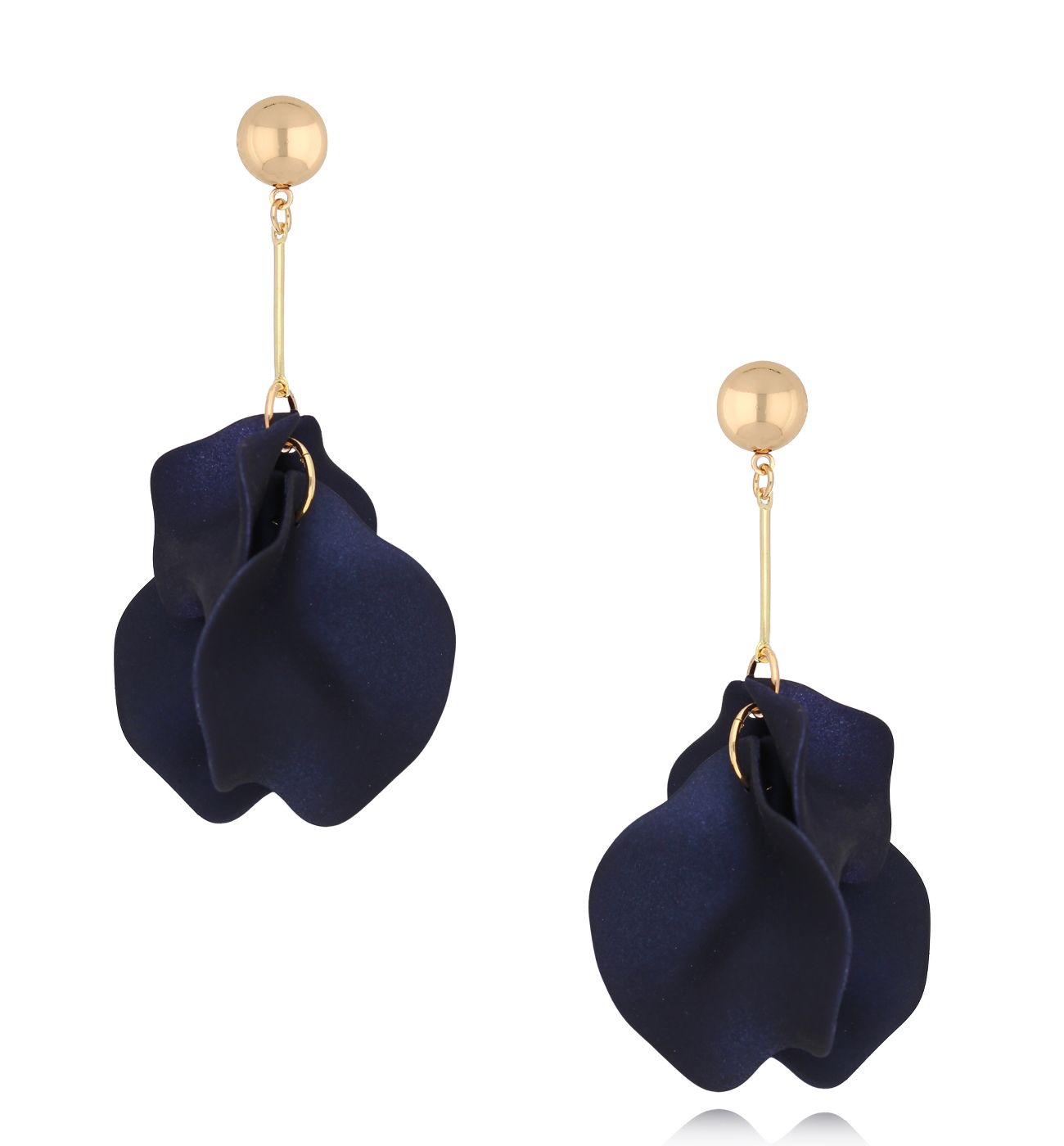 Kolczyki granatowe z płatkami Amaranta KFF0103
