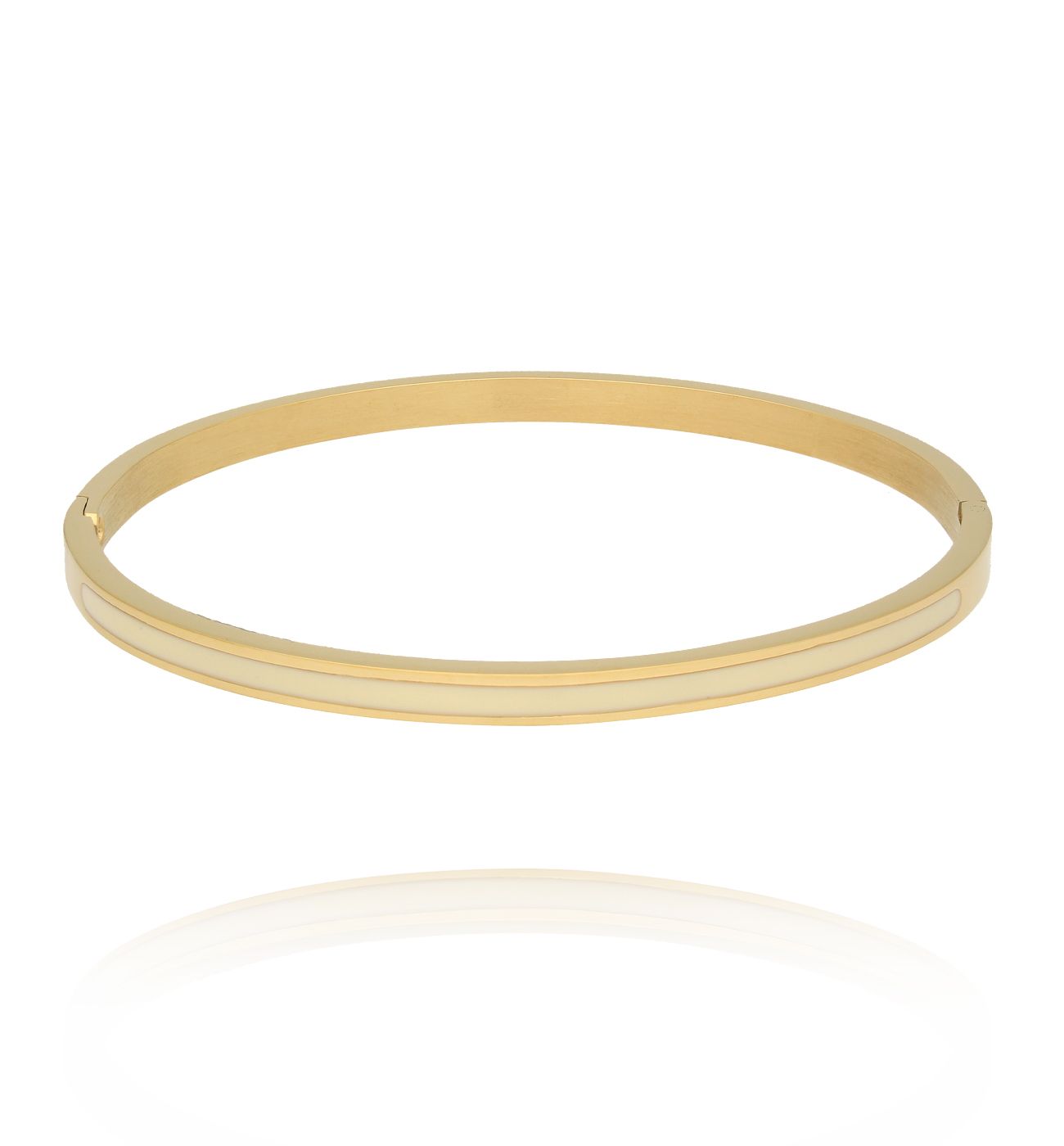 Bransoletka obręcz z emalią masełkową - By Dziubeka