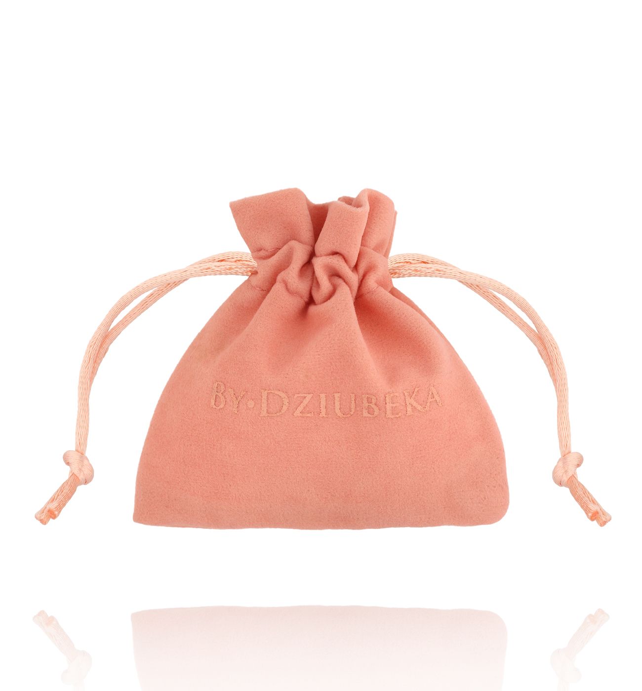 Woreczek welurowy brzoskwiniowy mały - By Dziubeka