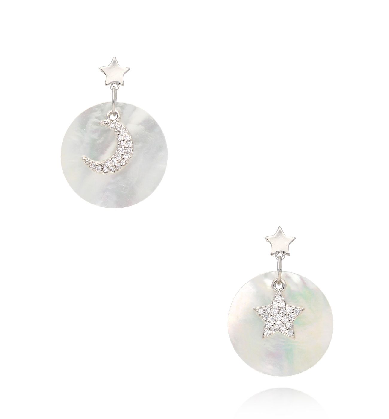 Kolczyki srebrne z masą perłową Meysiu - By Dziubeka