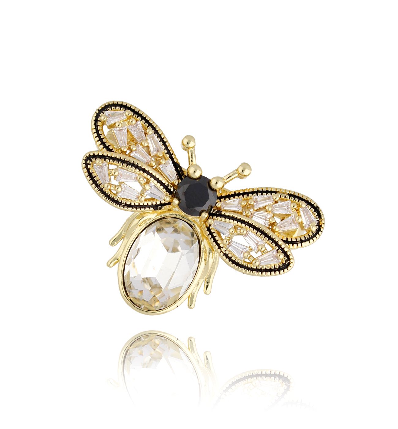 Broszka z transparentnym motylem Prado - By Dziubeka