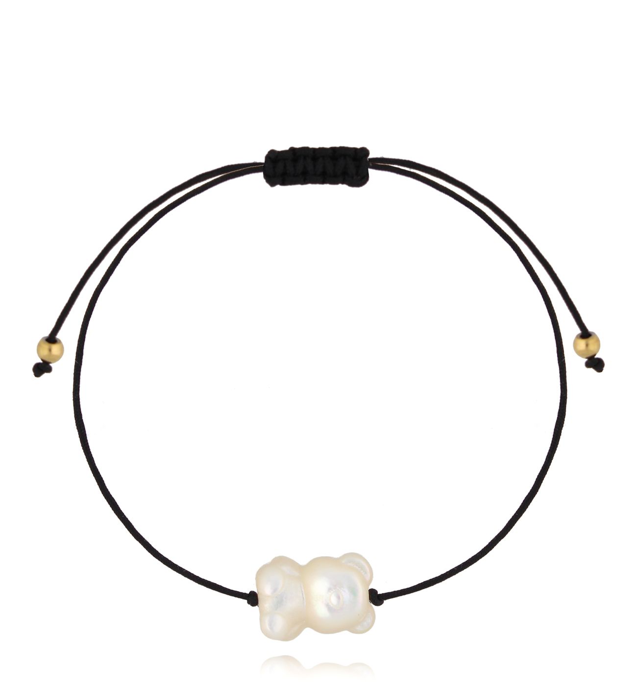 Bransoletka z czarnym sznurkiem i misiem BGL1021 - By Dziubeka