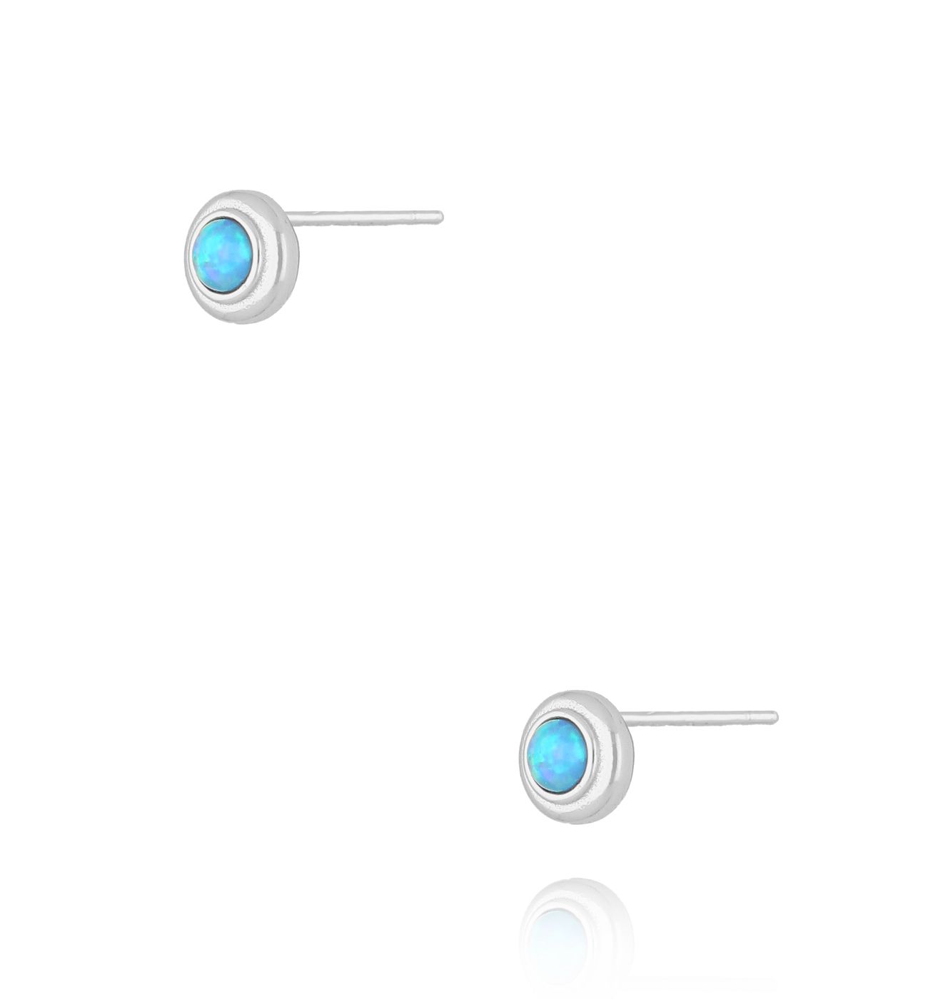 Kolczyki srebrne z błękitnym opalem KCA0027