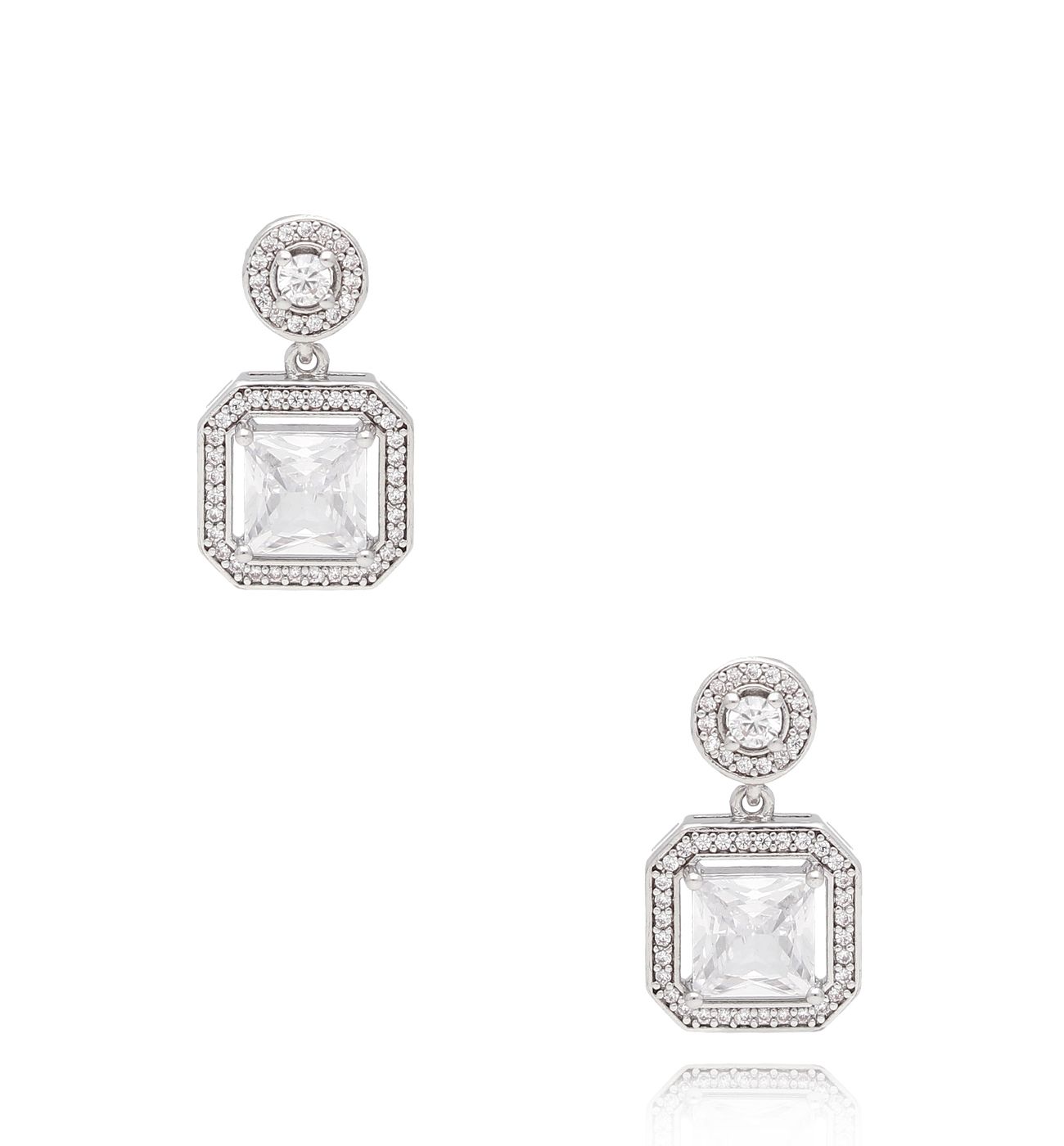 Kolczyki srebrne z kryształami Stabilitas - By Dziubeka