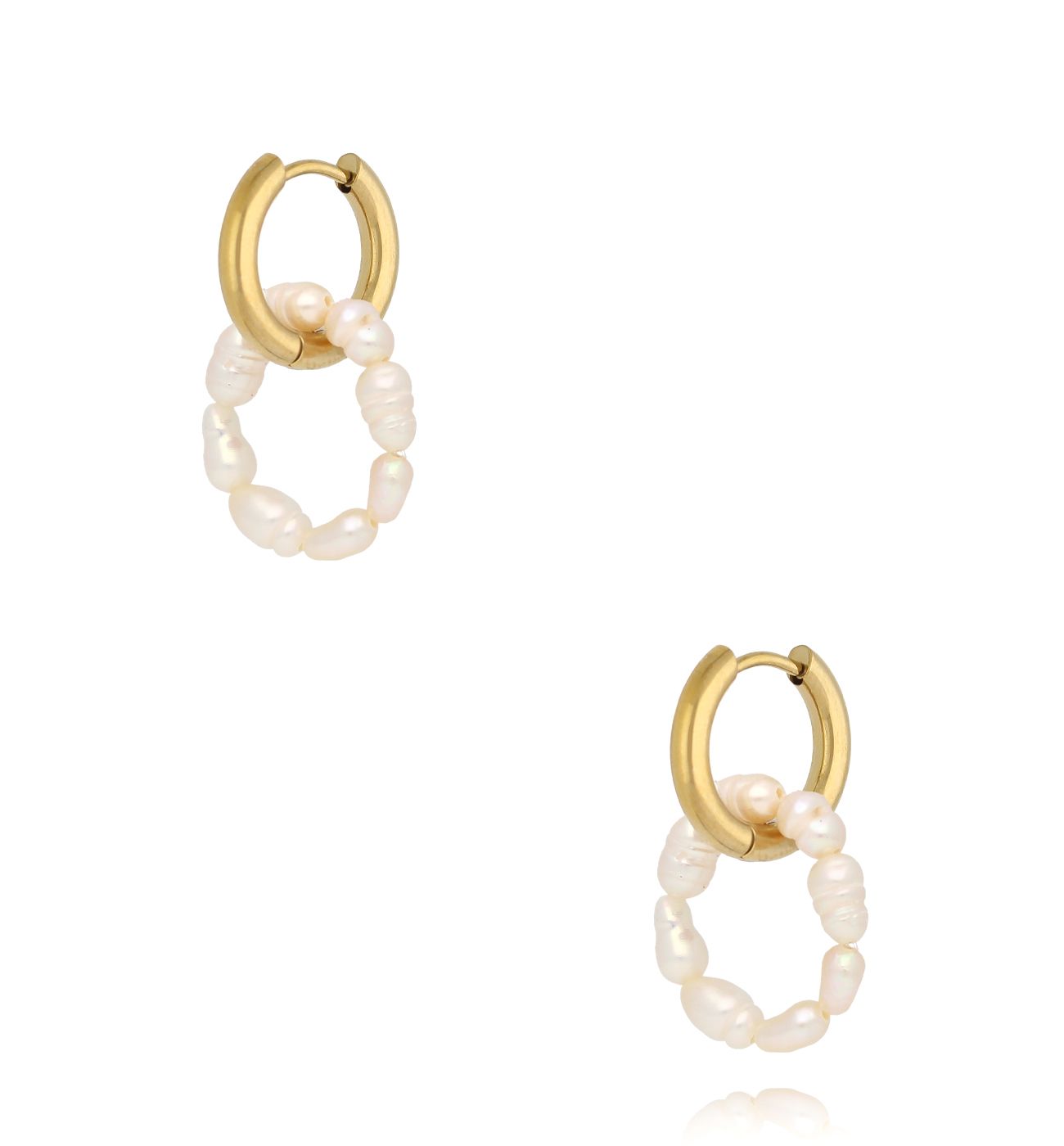 Kolczyki koła z perłami Male - By Dziubeka