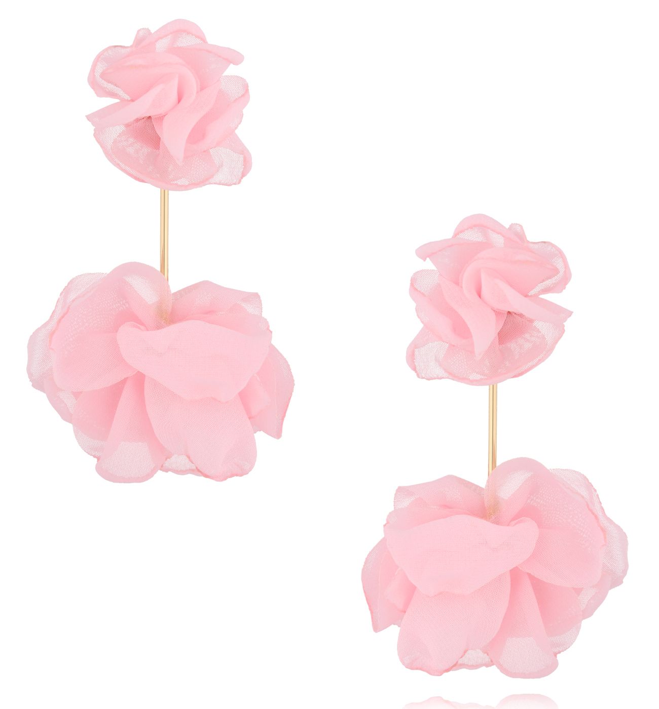 Kolczyki z różową tkaniną KBL1927