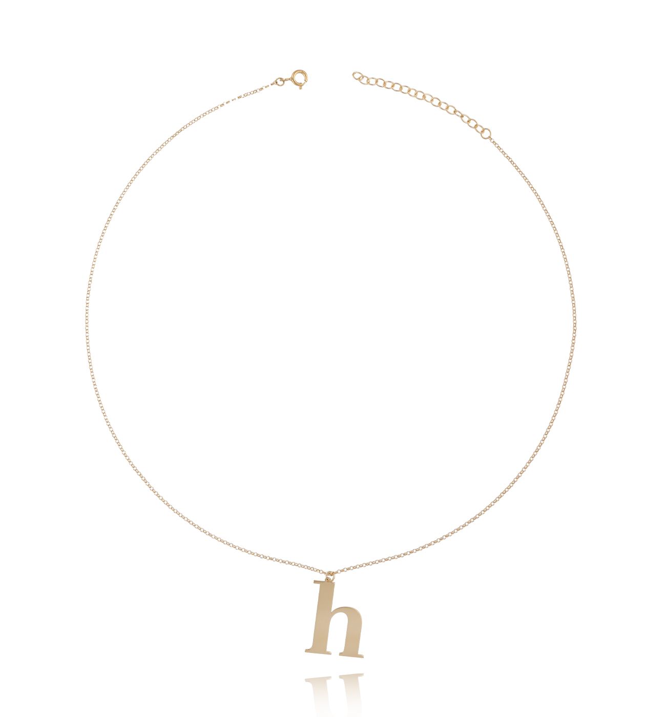 Naszyjnik pozłacany z literką h - By Dziubeka
