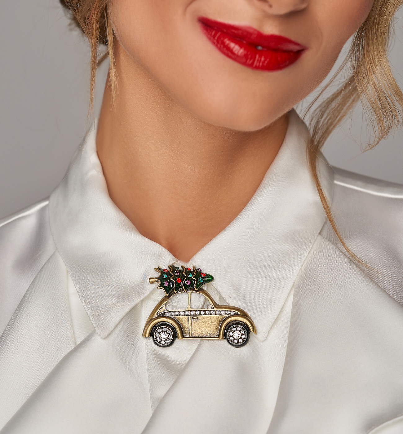 Broszka świąteczne autko Natale Dorato BRSS0168