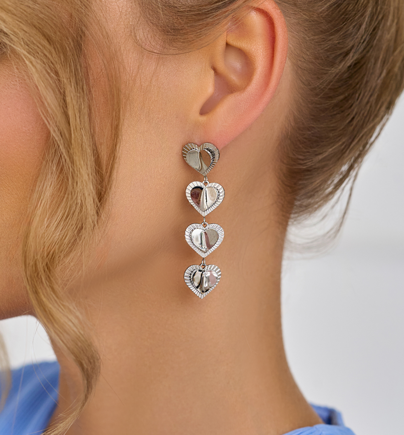 Kolczyki z sercami srebrne Cuori d'Amore KSA1754