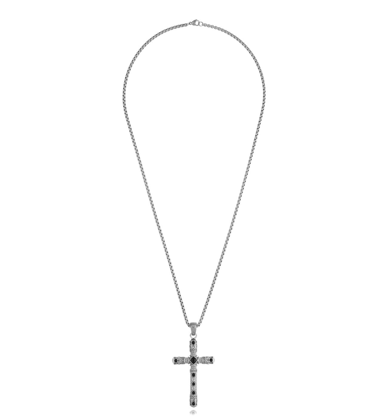Naszyjnik srebrny z dużym krzyżem Koa - By Dziubeka