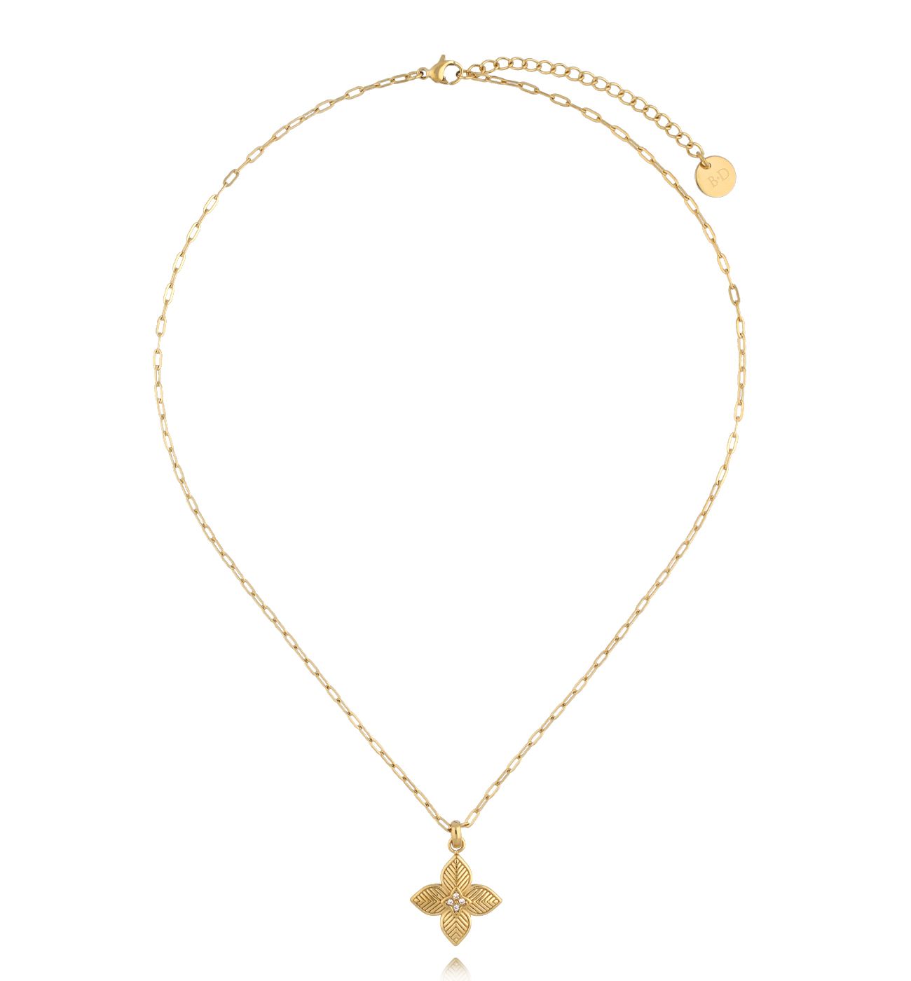 Naszyjnik z koniczynką złoty - By Dziubeka