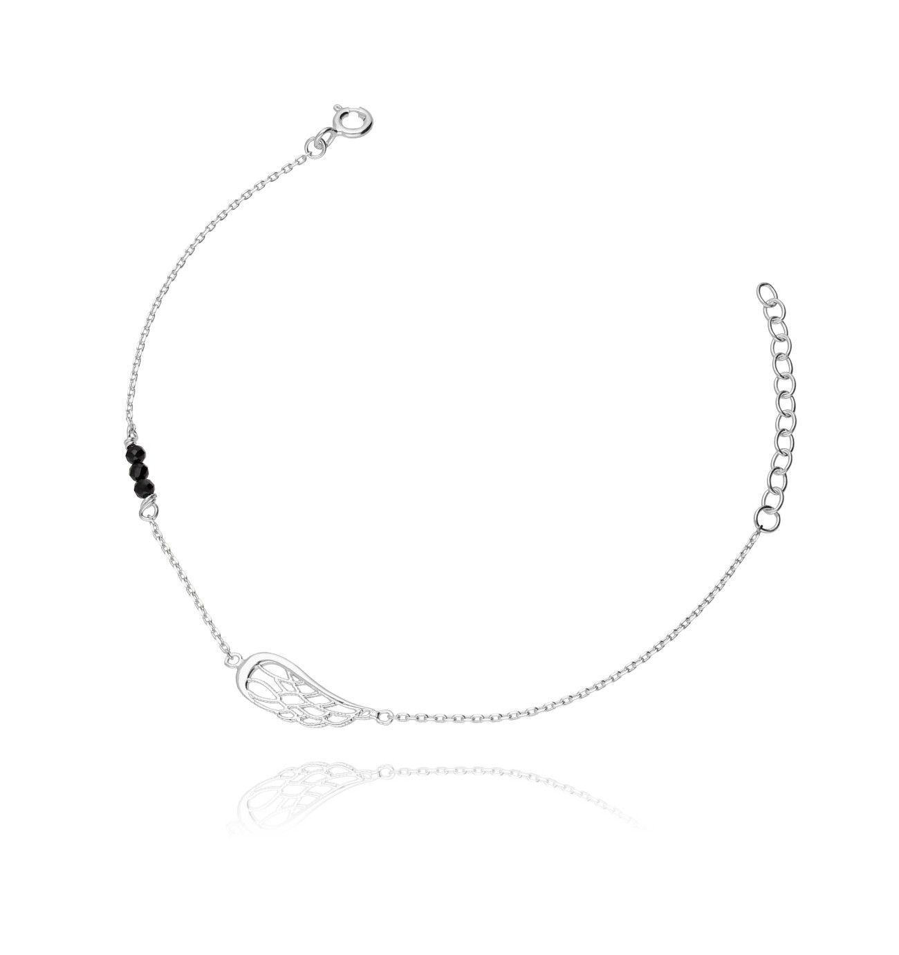 Bransoletka ze srebra kryształki skrzydełko BSE0005