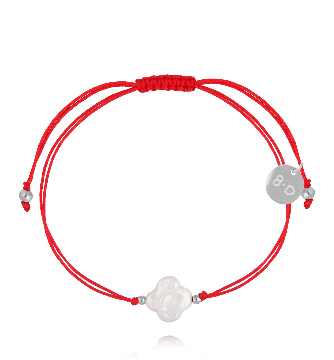 Bransoletka z czerwonym sznurkiem i koniczynką BGL1011 - By Dziubeka