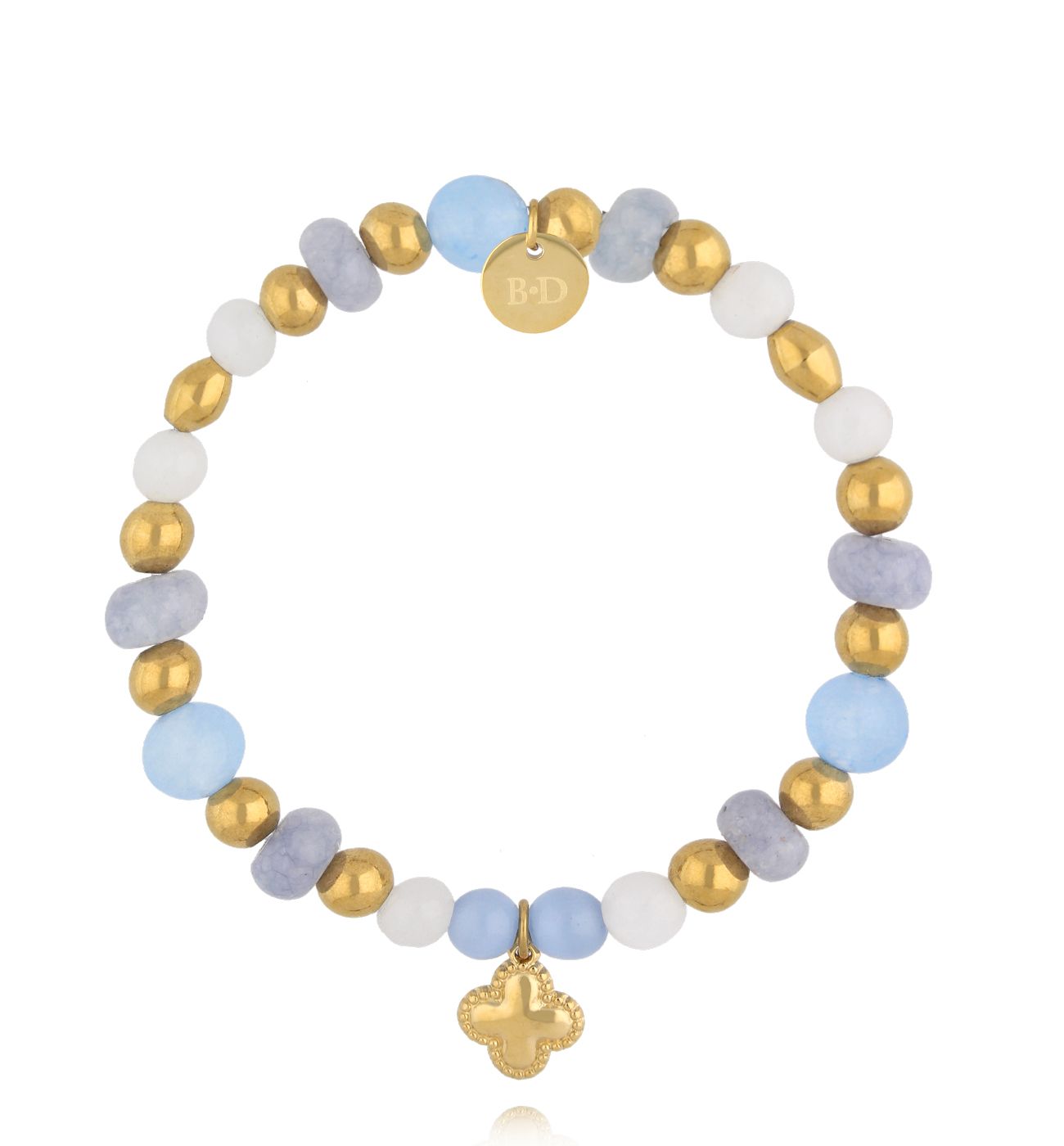 Bransoletka błękitna z koniczynką BMMH4046