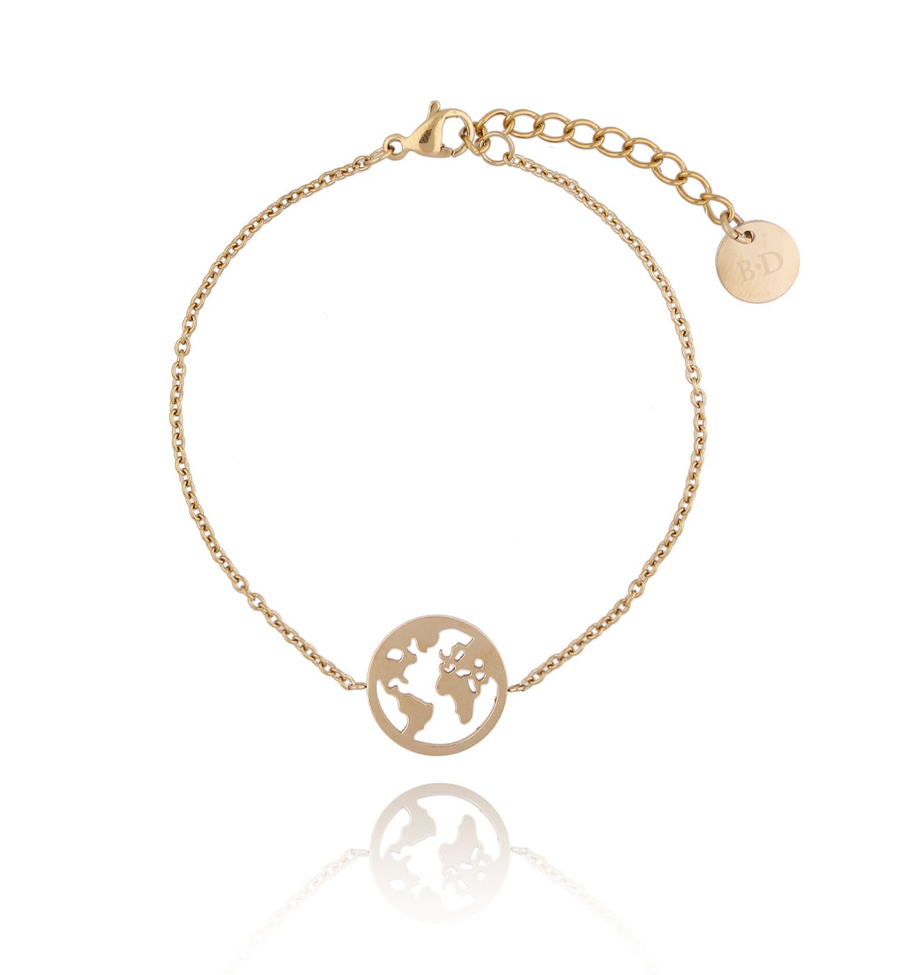 Bransoletka złota z Ziemią ze stali szlachetnej BSA0094