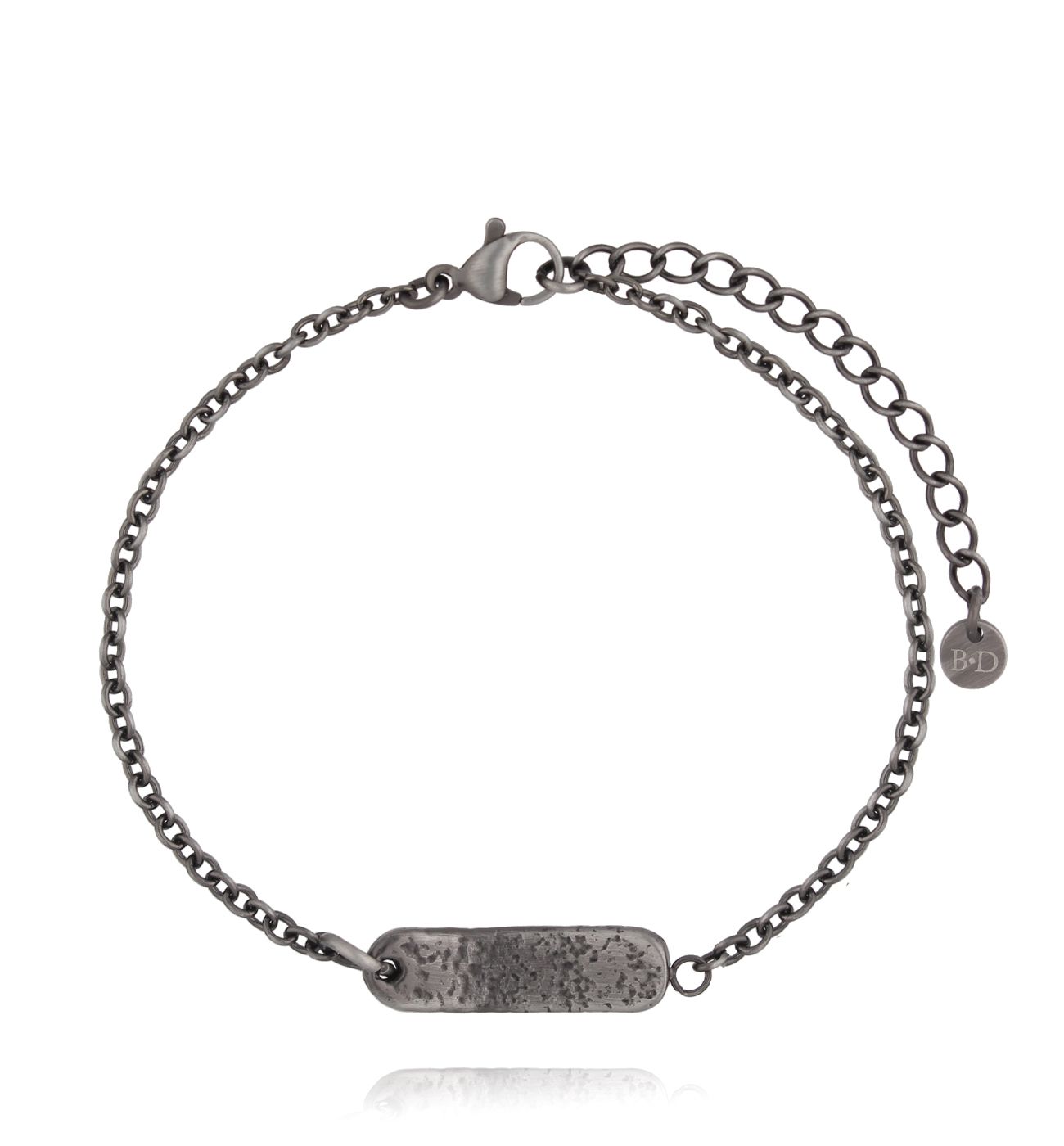 Bransoletka stalowa z blaszką męska 63 - By Dziubeka