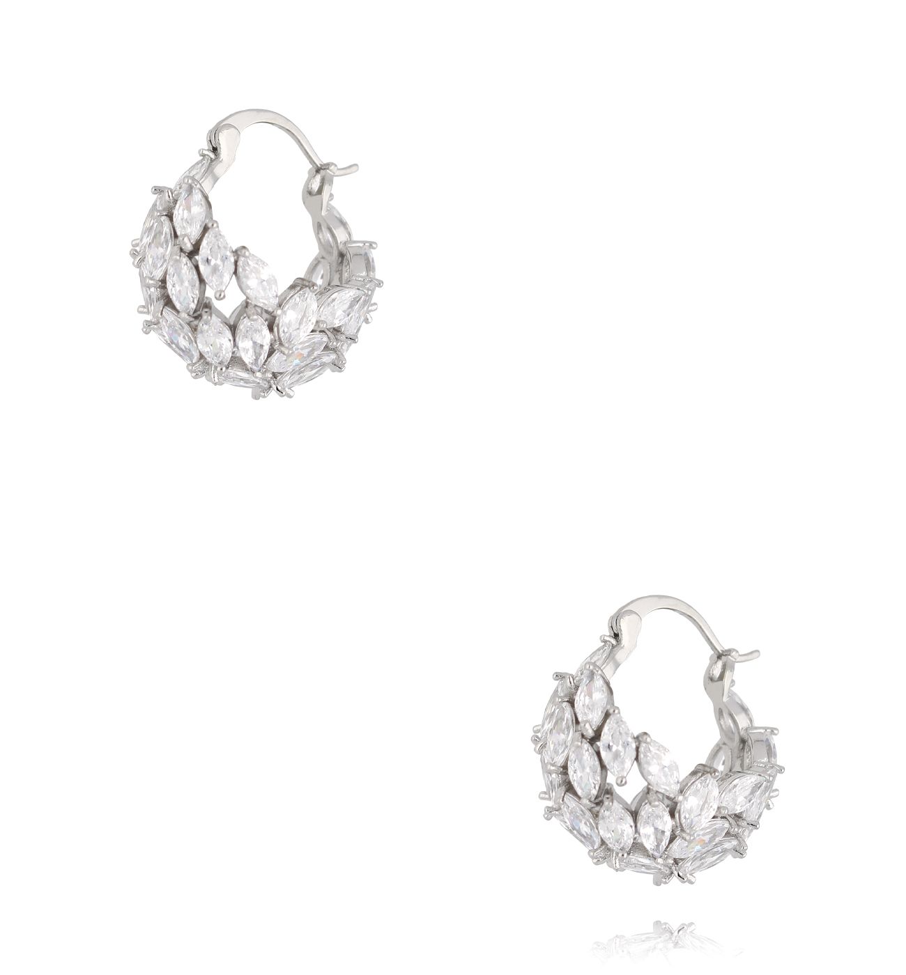 Kolczyki srebrne wysadzane cyrkoniami KLU0143