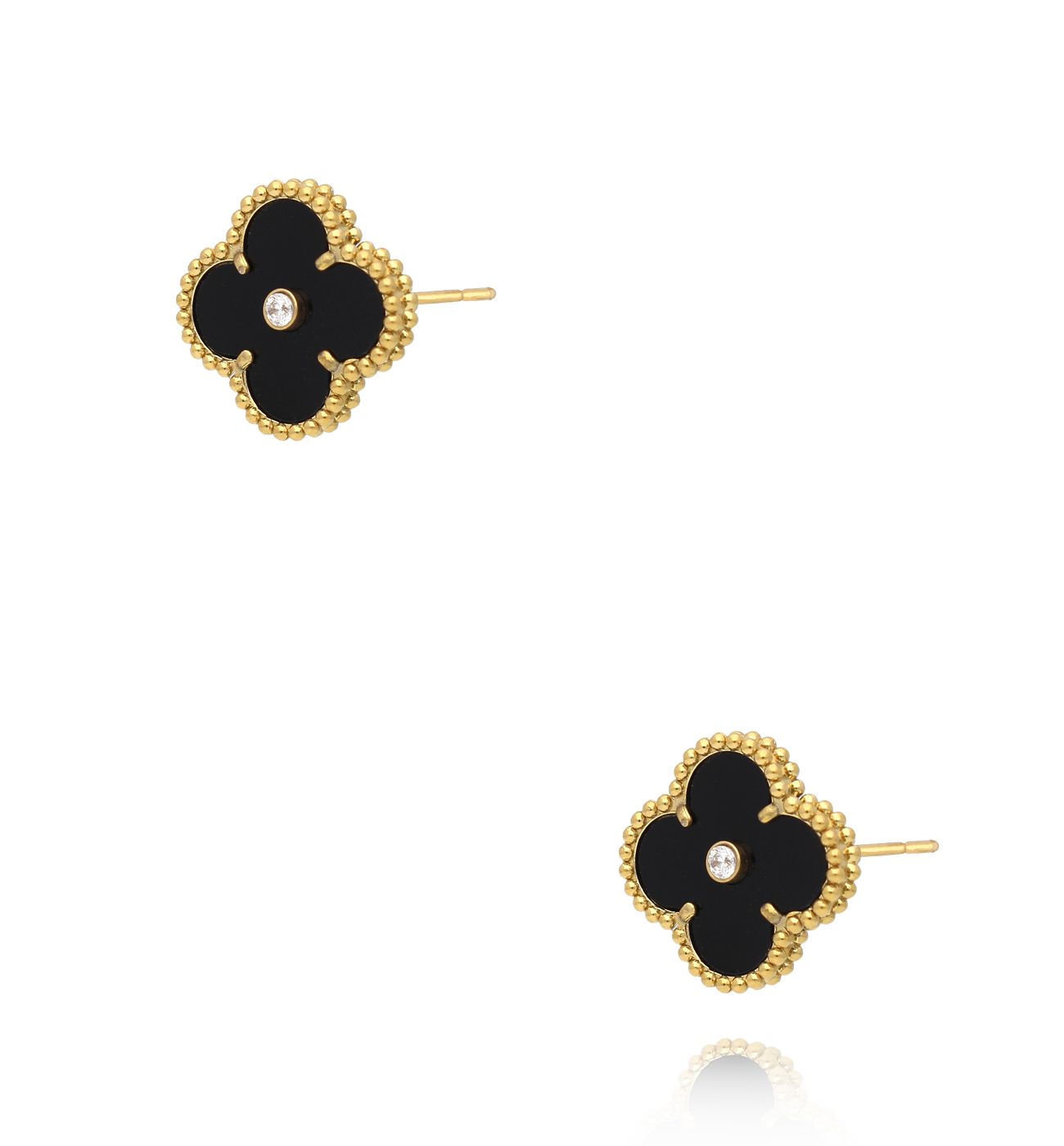 Kolczyki z czarnymi koniczynkami KSY0312 - By Dziubeka