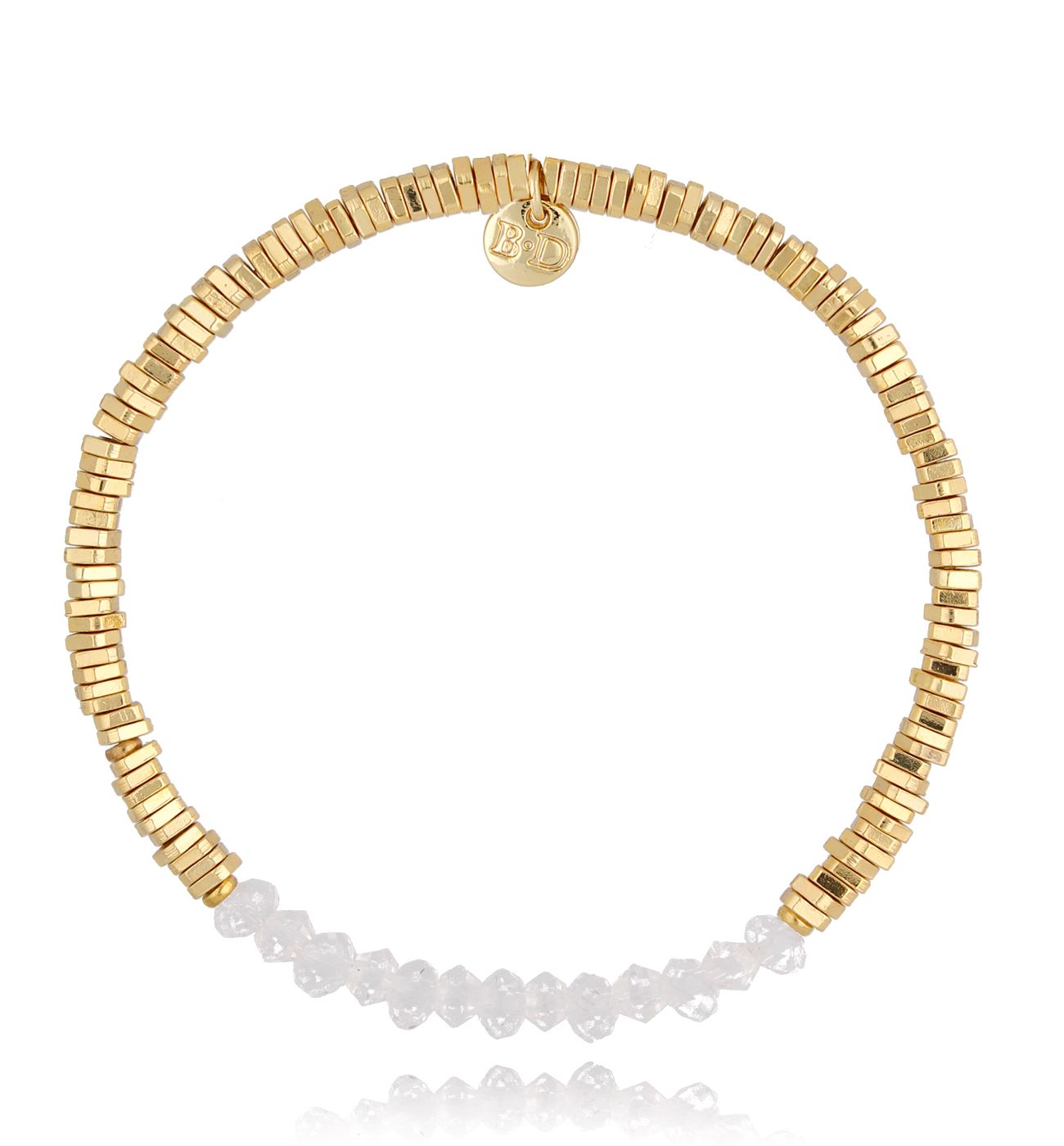 Bransoletka złota z kwarcami Agatha - By Dziubeka