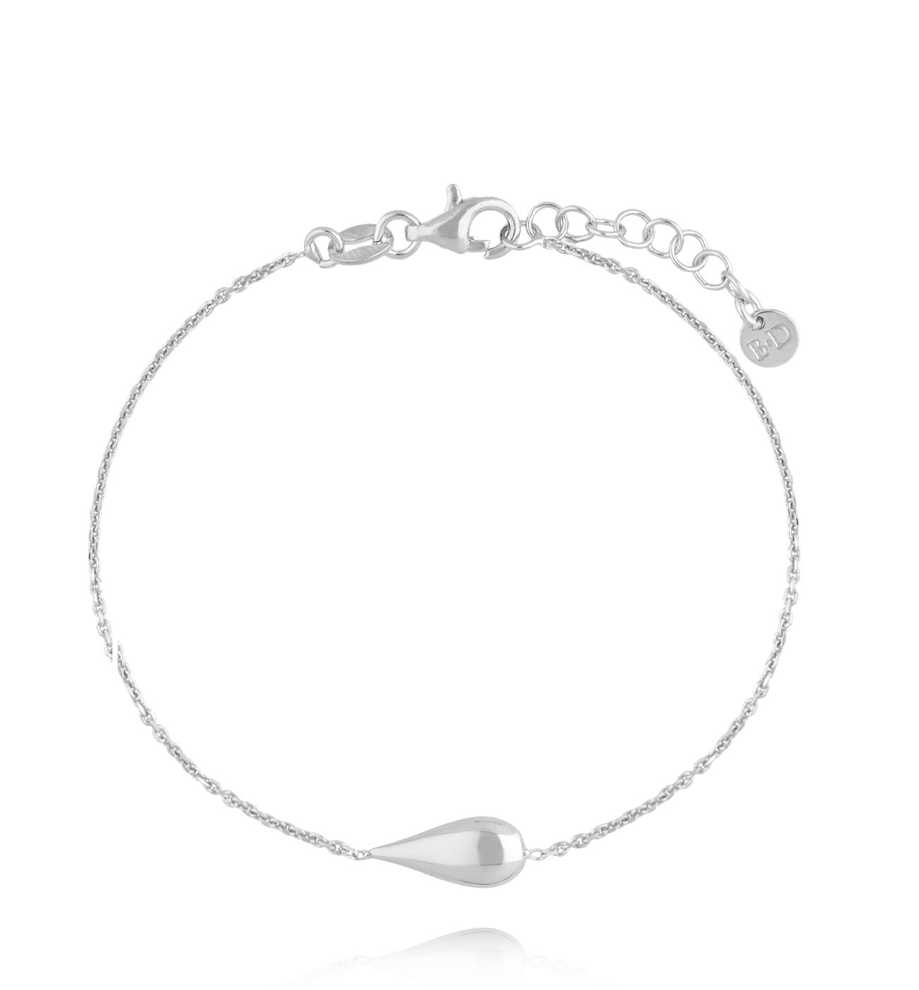 Bransoletka z kroplą srebrna BGG0019 - By Dziubeka