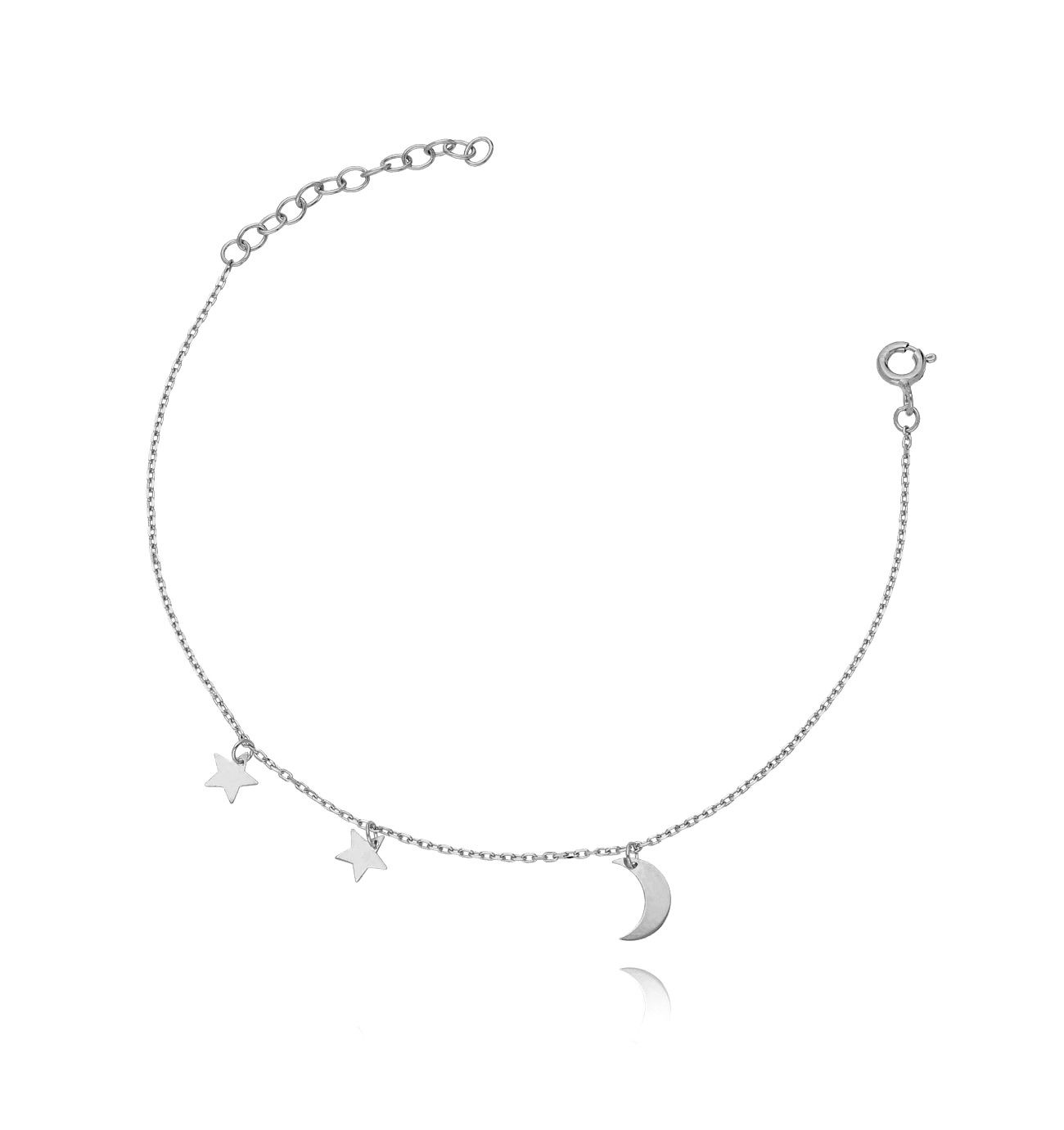 Bransoletka ze srebra księżyc z gwiazdkami BSE0007