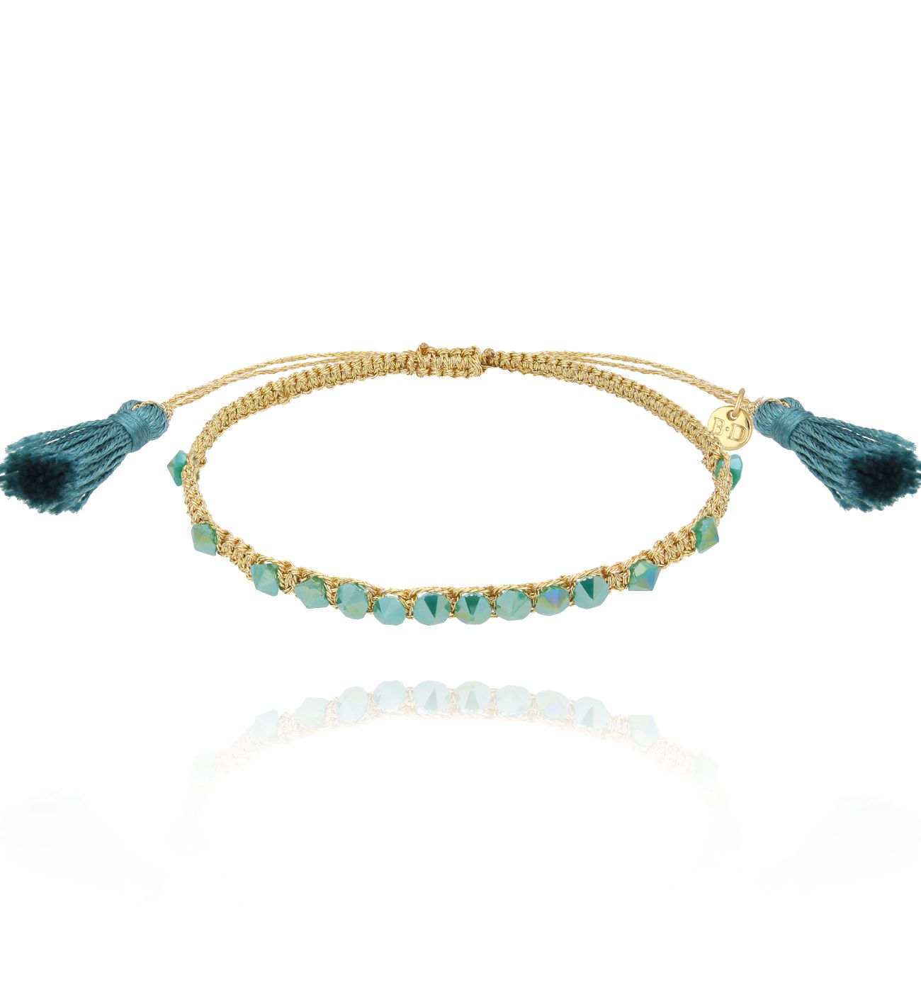 Bransoletka turkusowa z kryształkami Nahia - By Dziubeka