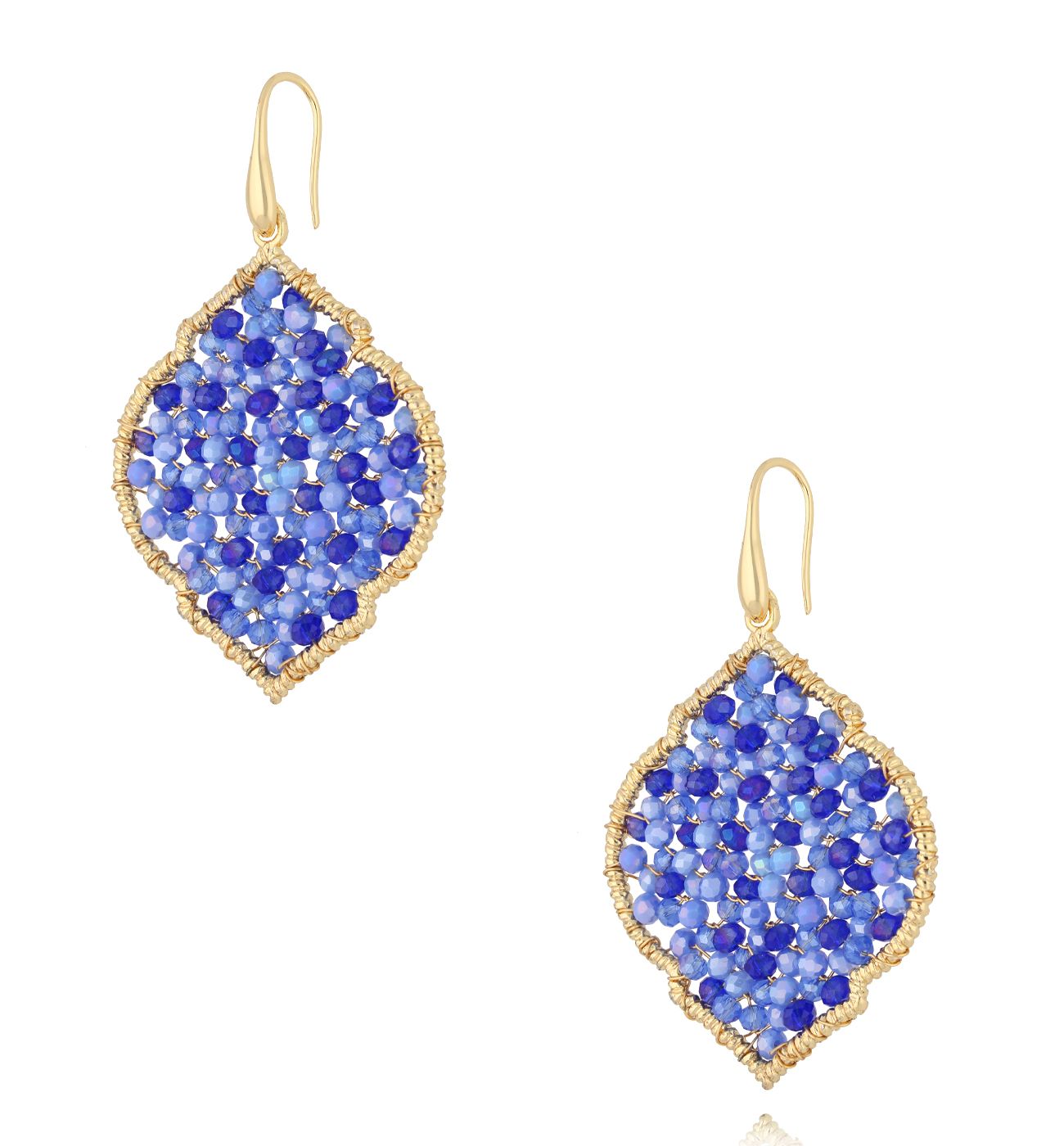 Kolczyki z niebieskimi kryształkami KWE0203 - By Dziubeka