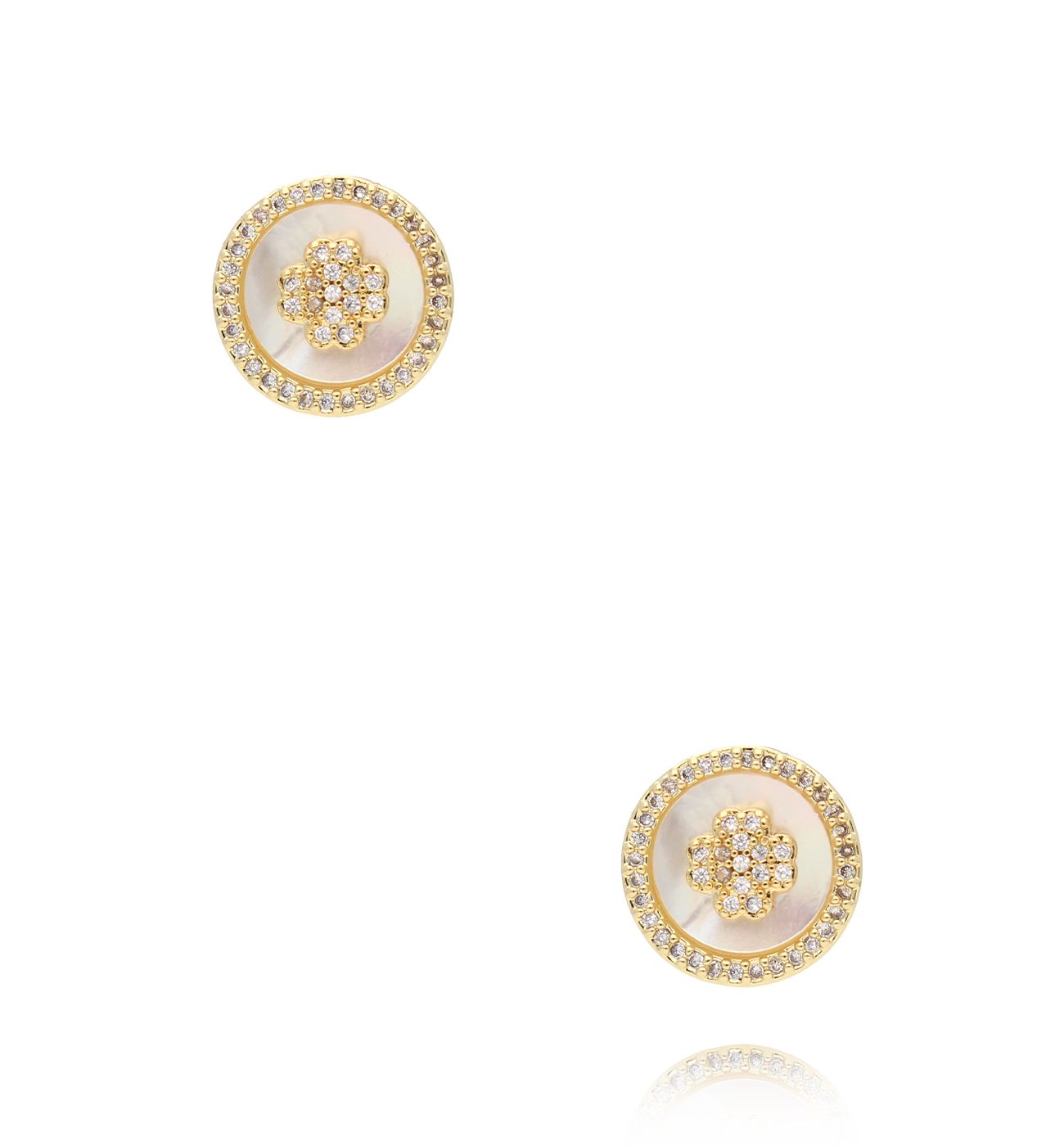 Kolczyki okrągłe z motywem koniczynki - By Dziubeka