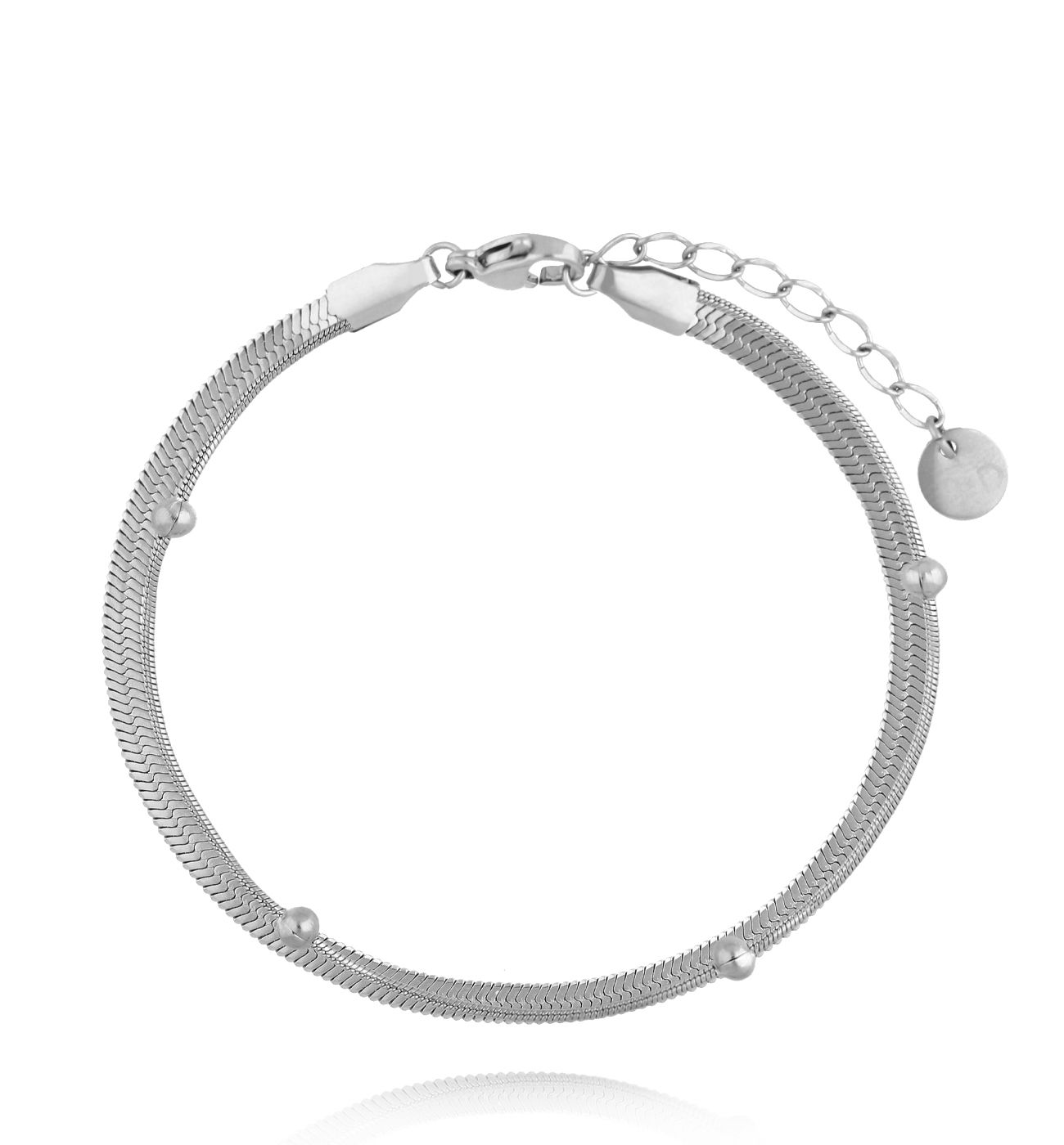 Bransoletka żmijka srebrna BSY0377 - By Dziubeka