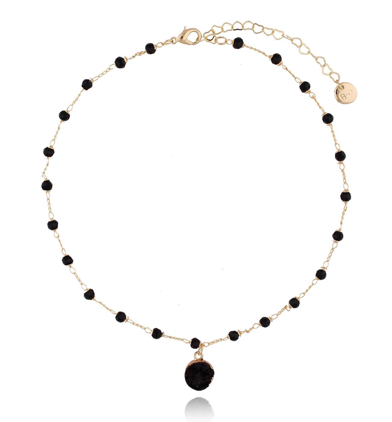 Naszyjnik z czarnym agatem na łańcuszku Paradise - By Dziubeka