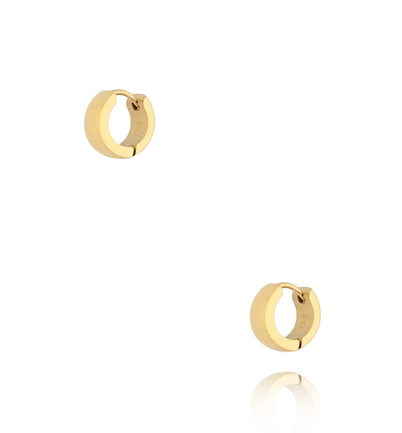 Kolczyki kółeczka mini złote Velvet Shine - By Dziubeka