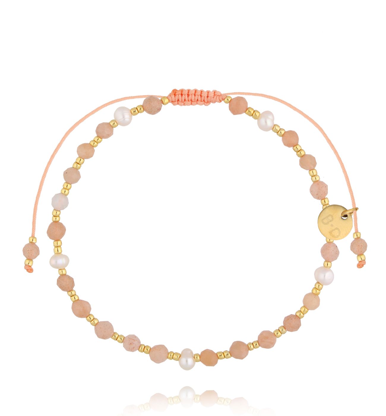 Bransoletka z kamieniem słonecznym i perłami BMT0319