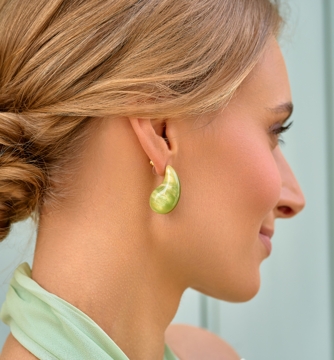 Kolczyki zielone krople duże Titim KZA0299 - By Dziubeka