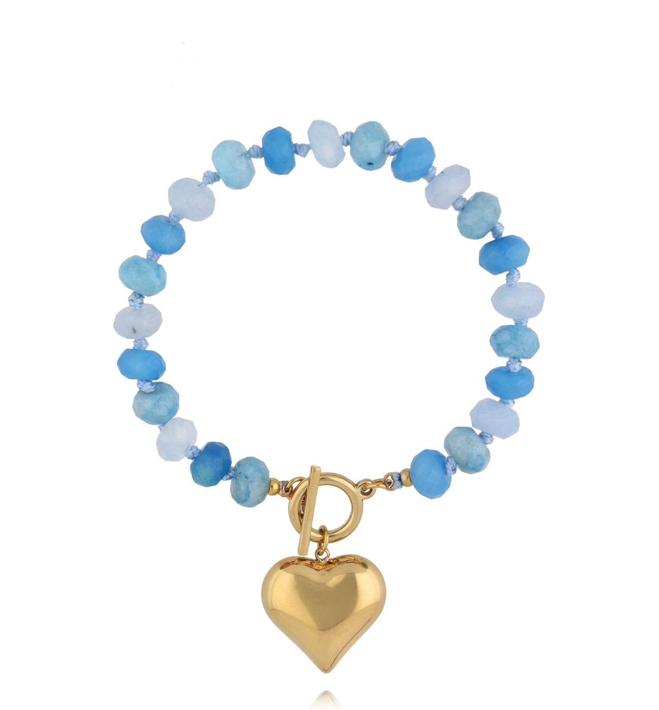 Bransoletka błękitna z sercem - By Dziubeka