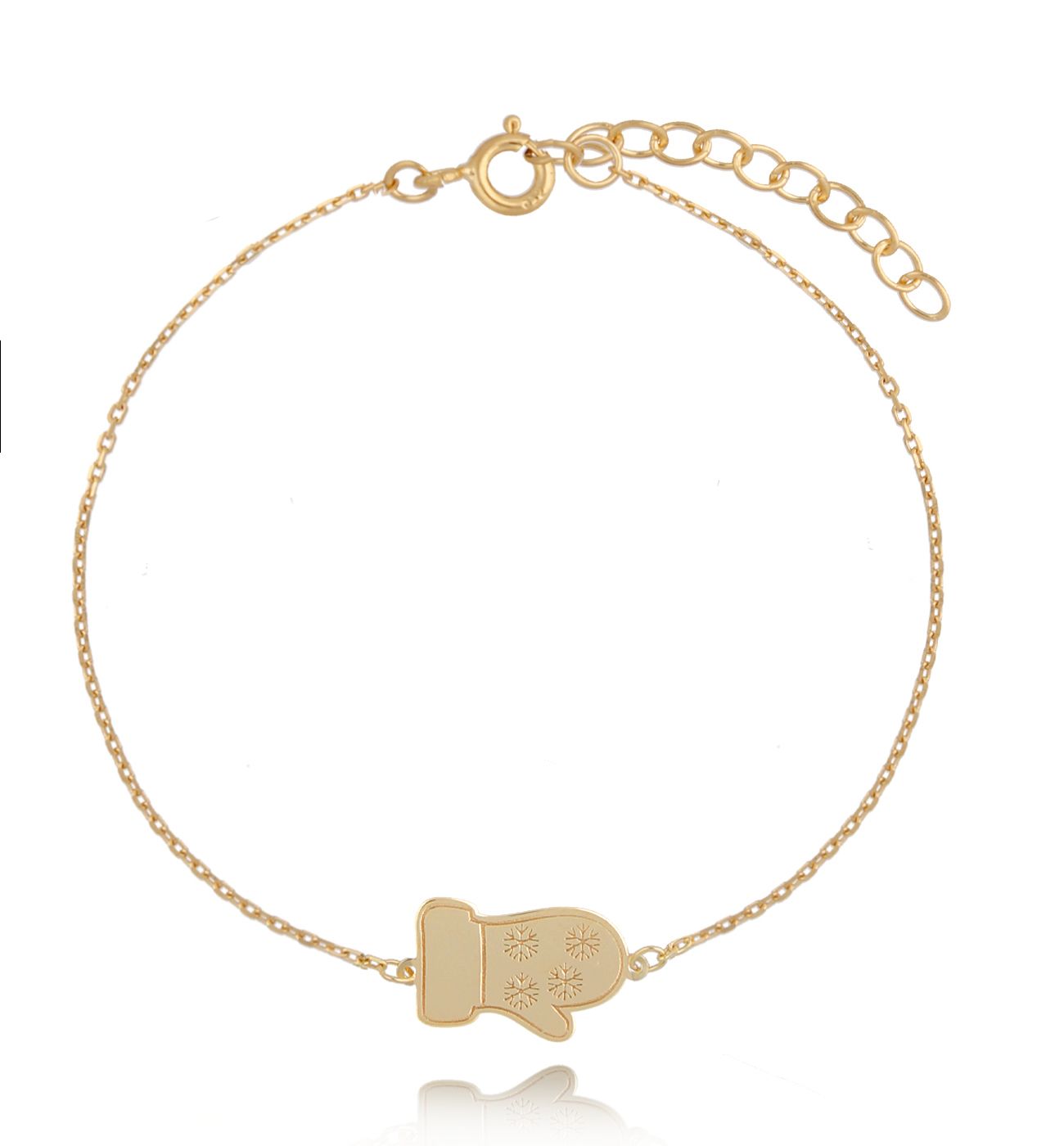 Bransoletka pozłacana z rękawiczką I love winter BSE0134