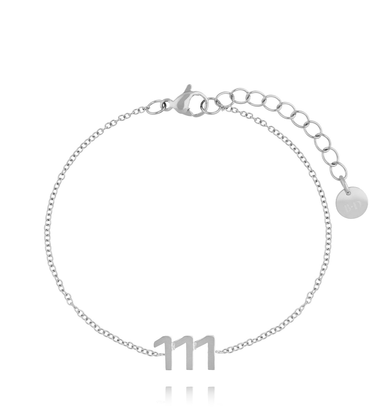 Bransoletka z anielską liczbą 111 srebrna - By Dziubeka