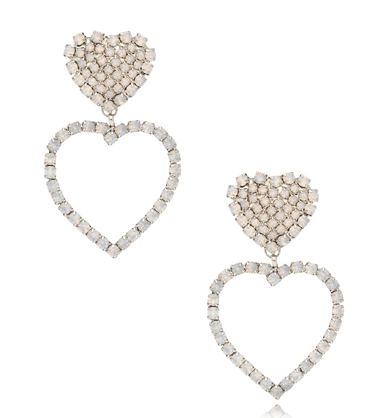 Kolczyki serduszka kryształowe Hermoso - By Dziubeka