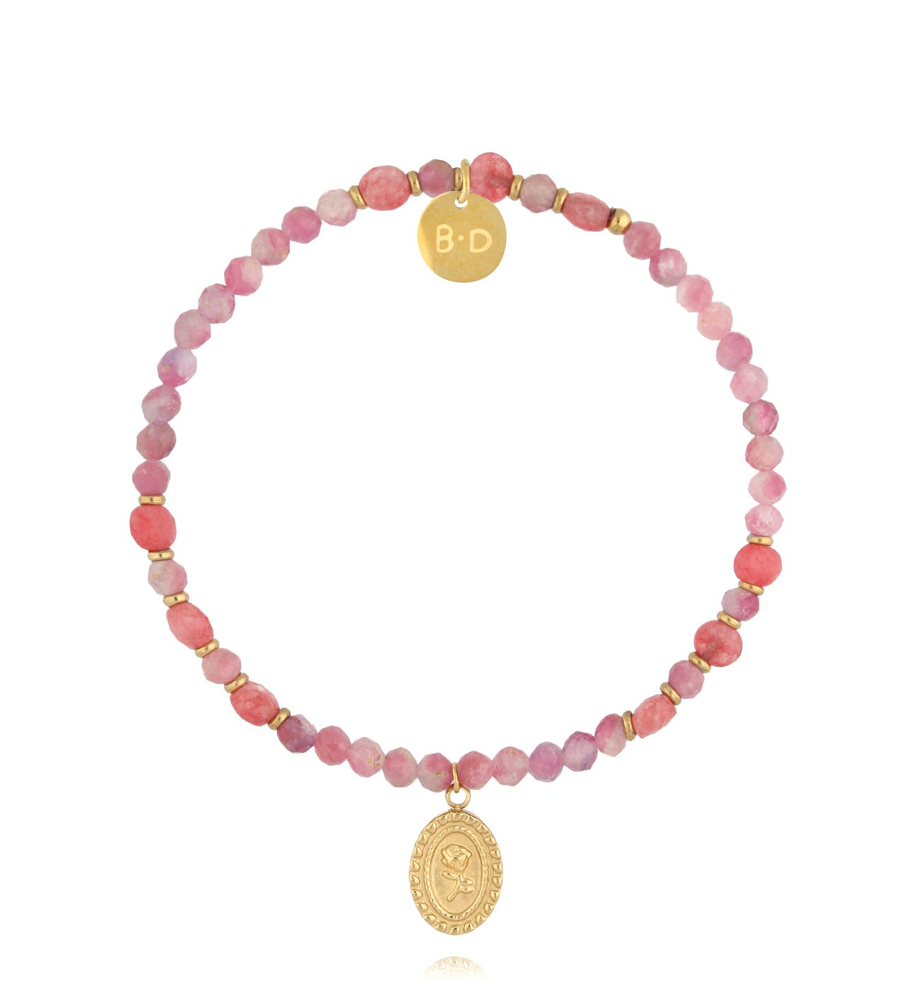 Bransoletka z różowymi turmalinami i jadeitami BTW3470