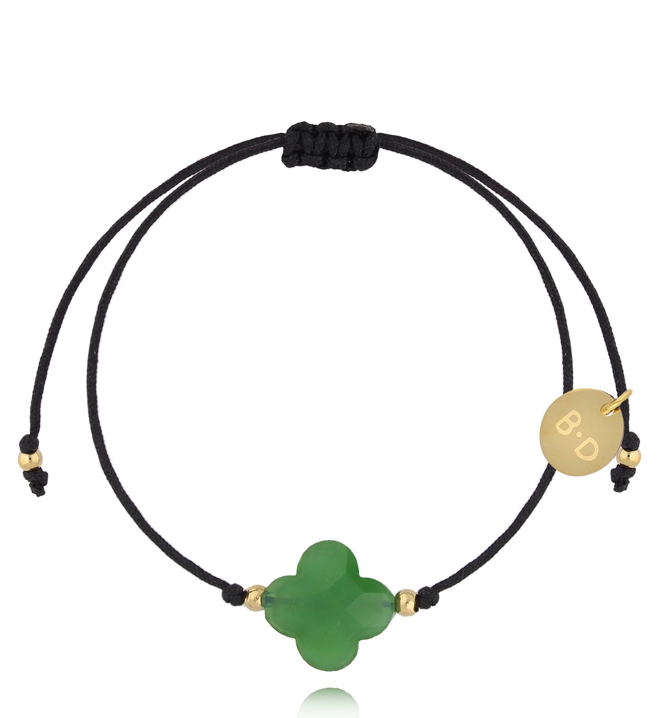 Bransoletka z zieloną koniczynką Karafuu BGL0905 - By Dziubeka