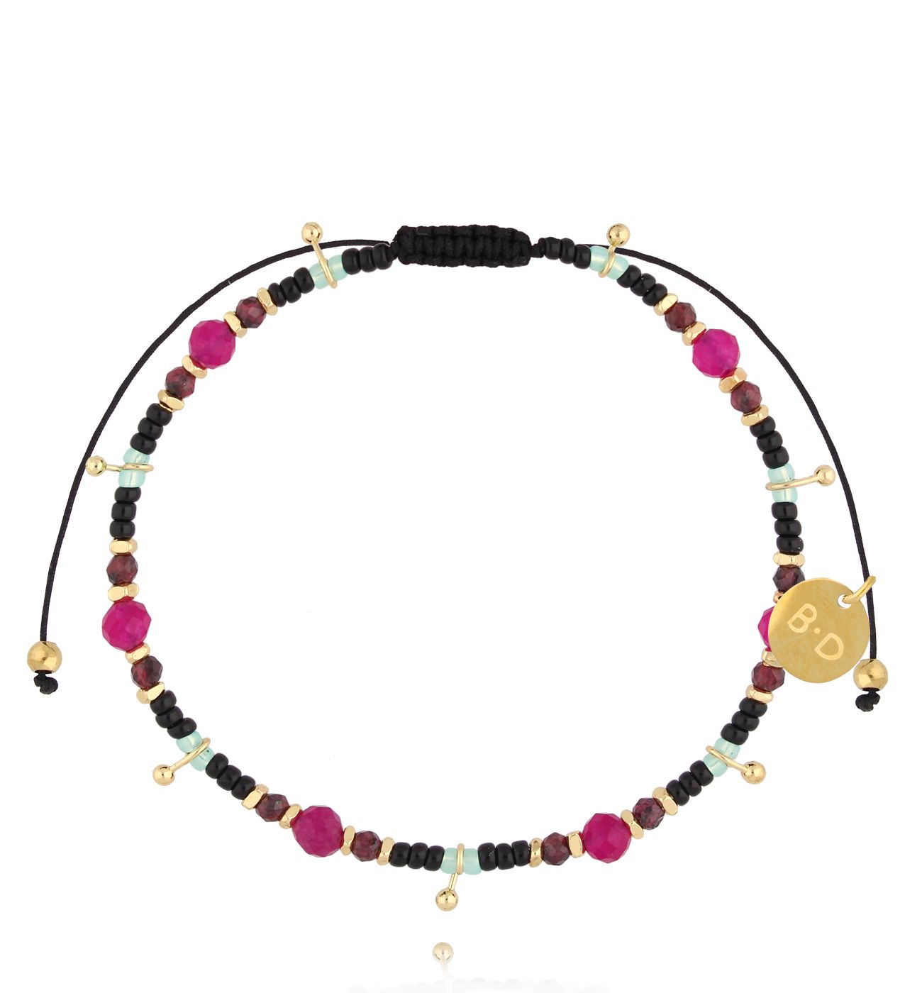 Bransoletka z granatami i jadeitami Kimi BMT0251 - By Dziubeka