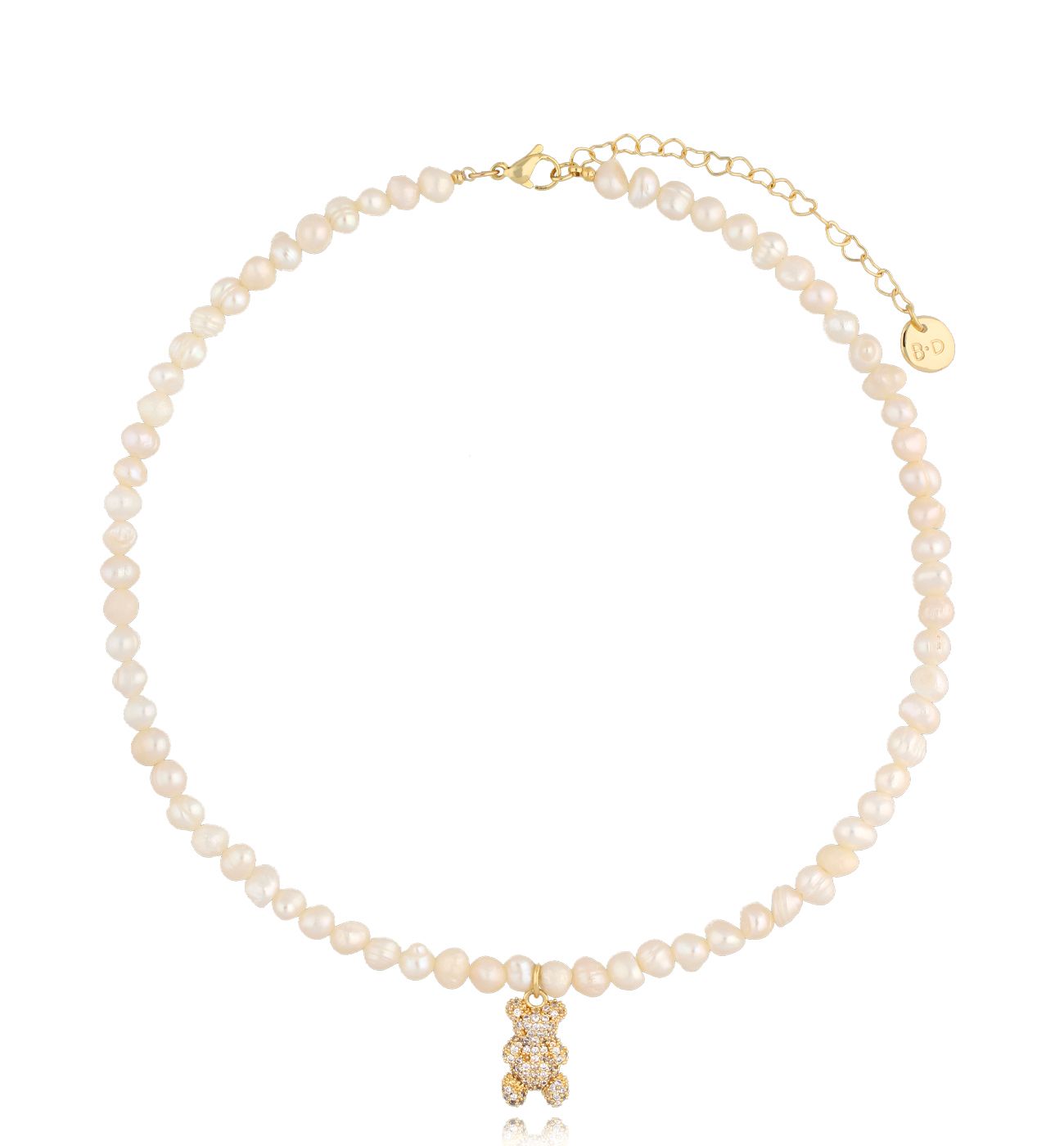 Naszyjnik z perłami i misiem Bears - By Dziubeka